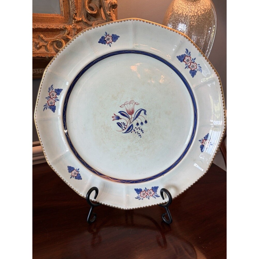 Adams Calyx Ware Georgian Tulip 2609 Round Serving Platter 12.5" Old Mark